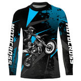 Maxcorners Motocross Racing Jersey Men Women Kid Upf30+ Dirt Bike Shirt Youth Adult Off-Road Light Blue MT2709