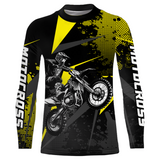 Maxcorners Motocross Racing Jersey Men Women Kid Upf30+ Dirt Bike Shirt Youth Adult Off-Road Yellow MT2709