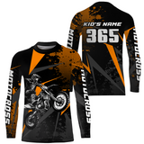 Maxcorners Motocross Racing Jersey Men Women Kid Upf30+ Dirt Bike Shirt Youth Adult Off-Road Orange MT2709