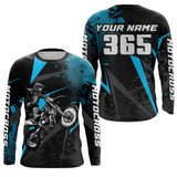 Maxcorners Motocross Racing Jersey Men Women Kid Upf30+ Dirt Bike Shirt Youth Adult Off-Road Light Blue MT2709