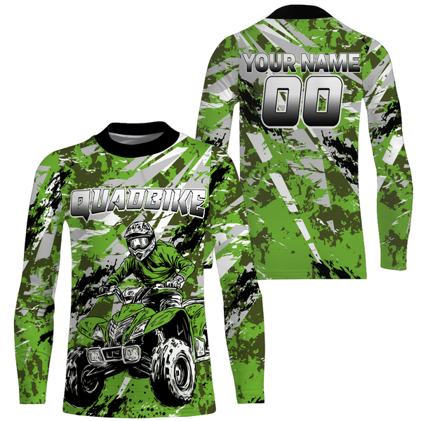 Maxcorners ATV Motocross Racing Jersey Green Upf30+ ATV Quad Bike Jersey Off-road Men Kid Women MT2809