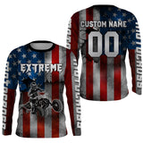 Maxcorners ATV Motocross Racing Jersey American Flag UPF30+ ATV Quad Bike Shirt Men Kid Women LM2809
