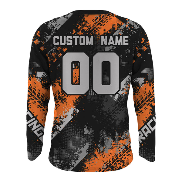 Maxcorners Orange Motocross Racing Jersey Men Kid Women Upf30+ Dirt Bike Shirt MX Off-Road Jersey XM247 MT2809