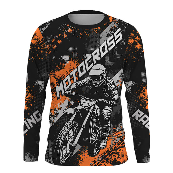 Maxcorners Orange Motocross Racing Jersey Men Kid Women Upf30+ Dirt Bike Shirt MX Off-Road Jersey XM247 MT2809