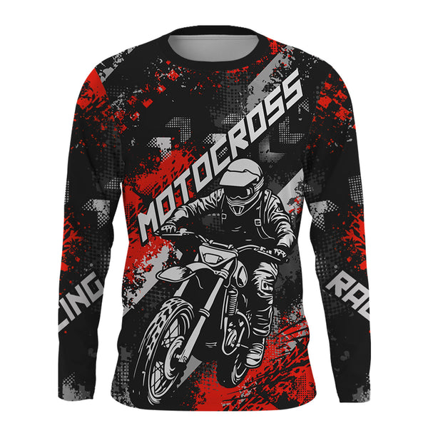 Maxcorners Red Motocross Racing Jersey Men Kid Women Upf30+ Dirt Bike Shirt MX Off-Road Jersey XM247 MT2809