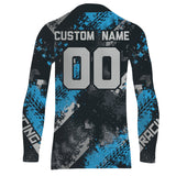 Maxcorners Blue Motocross Racing Jersey Men Kid Women Upf30+ Dirt Bike Shirt MX Off-Road Jersey XM247 MT2809