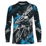 Maxcorners Blue Motocross Racing Jersey Men Kid Women Upf30+ Dirt Bike Shirt MX Off-Road Jersey XM247 MT2809