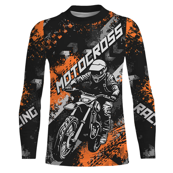 Maxcorners Orange Motocross Racing Jersey Men Kid Women Upf30+ Dirt Bike Shirt MX Off-Road Jersey XM247 MT2809