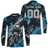 Maxcorners Blue Motocross Racing Jersey Men Kid Women Upf30+ Dirt Bike Shirt MX Off-Road Jersey XM247 MT2809