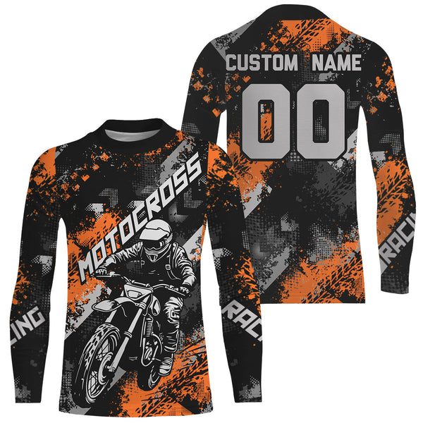 Maxcorners Orange Motocross Racing Jersey Men Kid Women Upf30+ Dirt Bike Shirt MX Off-Road Jersey XM247 MT2809