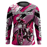 Maxcorners Pink Motocross Racing Jersey Women Kid Girl Upf30+ Dirt Bike Shirt Off-Road MX XM274 MT2809