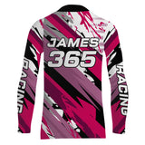 Maxcorners Pink Motocross Racing Jersey Women Kid Girl Upf30+ Dirt Bike Shirt Off-Road MX XM274 MT2809