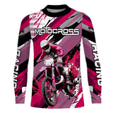 Maxcorners Pink Motocross Racing Jersey Women Kid Girl Upf30+ Dirt Bike Shirt Off-Road MX XM274 MT2809