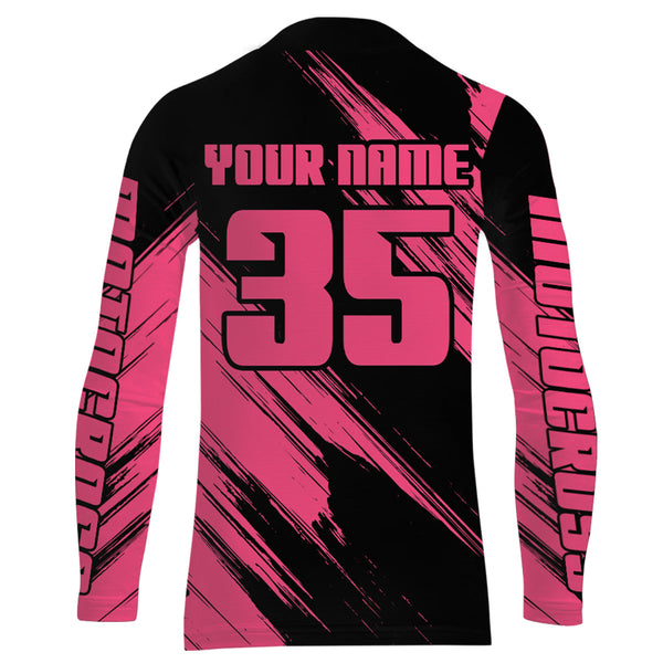 Maxcorners Motocross Racing Jersey Pink For Women Kid Girl Upf30+ MX Off-Road Dirt Bike Shirt XM276 MT2809
