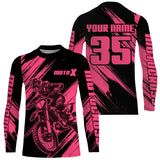 Maxcorners Motocross Racing Jersey Pink For Women Kid Girl Upf30+ MX Off-Road Dirt Bike Shirt XM276 MT2809