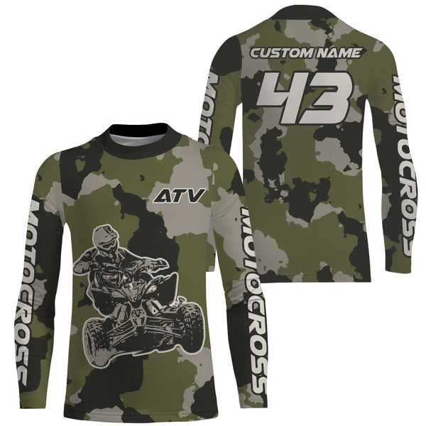 Maxcorners Camo ATV Motocross Racing Jersey Upf30+ Quad Bike Jersey Men Kid Women ATV Riding MT2809