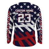 Maxcorners ATV Motocross Racing Jersey American Flag Upf30+ Youth Quad Bike Shirt Men Kid Off-Road MT2809
