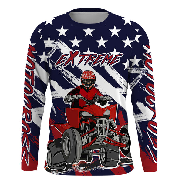 Maxcorners ATV Motocross Racing Jersey American Flag Upf30+ Youth Quad Bike Shirt Men Kid Off-Road MT2809