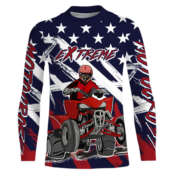 Maxcorners ATV Motocross Racing Jersey American Flag Upf30+ Youth Quad Bike Shirt Men Kid Off-Road MT2809