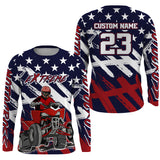 Maxcorners ATV Motocross Racing Jersey American Flag Upf30+ Youth Quad Bike Shirt Men Kid Off-Road MT2809