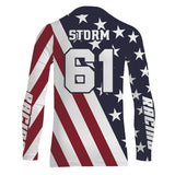 Maxcorners ATV Motocross Jersey American Flag Upf30+ Quad Bike Racing Jersey Men Women Kid MT2809