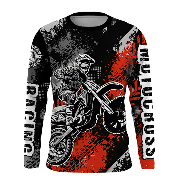 Maxcorners Motocross Racing Jersey Red Upf30+ Dirt Bike Shirt Men Women Kid Off-road Riding Jersey MT2809