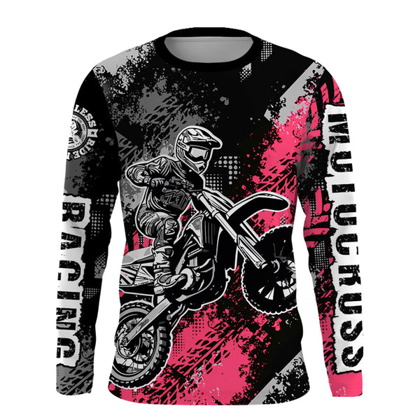 Maxcorners Motocross Racing Jersey Pink Upf30+ Dirt Bike Shirt Men Women Kid Off-road Riding Jersey XM250 MT2809