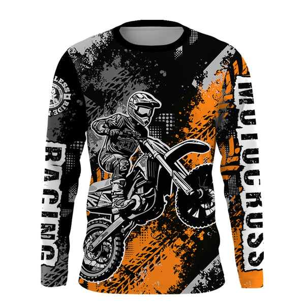 Maxcorners Motocross Racing Jersey Orange Upf30+ Dirt Bike Shirt Men Women Kid Off-road Jersey MT2809