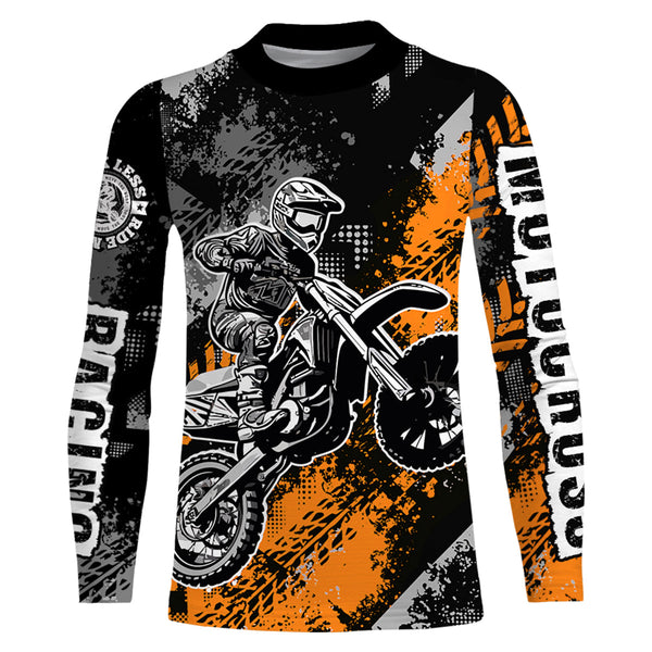 Maxcorners Motocross Racing Jersey Orange Upf30+ Dirt Bike Shirt Men Women Kid Off-road Jersey MT2809