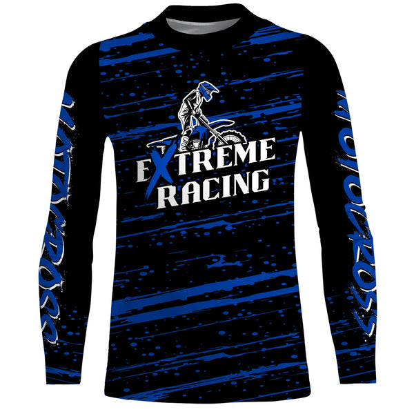 Maxcorners Motocross Racing Jersey Blue Upf30+ Dirt Bike Off-road MX Shirt Men Kid Women XM186 MT2809