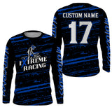 Maxcorners Motocross Racing Jersey Blue Upf30+ Dirt Bike Off-road MX Shirt Men Kid Women XM186 MT2809