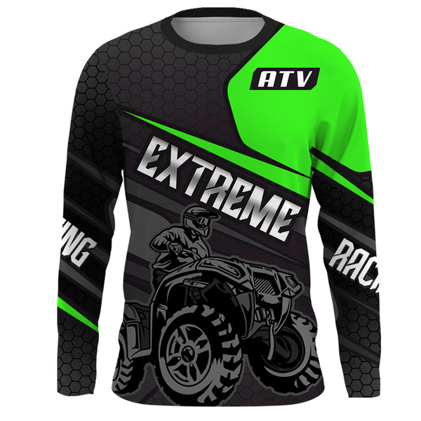 Maxcorners ATV Quad Racing Jersey Kid Men Women Upf30+ Green Quad Bike Shirt ATV Motocross MT2809