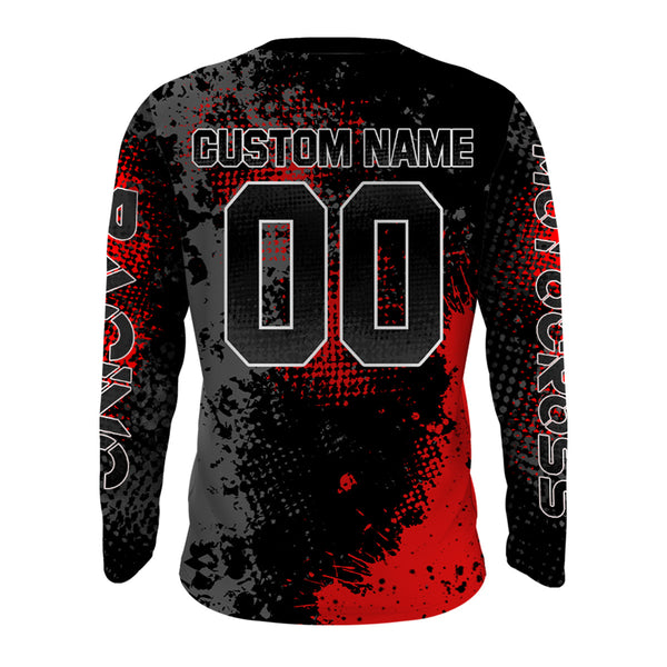 Maxcorners Motocross Racing Jersey Red Upf30+ Dirt Bike Shirt Kid Women Men Off-road Jersey XM263 MT2809