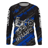 Maxcorners Kid Men Motocross Jersey Personalized Upf30+ Blue Dirt Bike Shirt MX Racing Jersey MT2809
