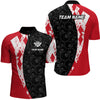 Maxcorners Red 8 Ball Billiard Shirts for Men Billiard Team Shirts Billiard League for Polo & 1/4 Zipper LM0412