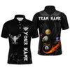 Maxcorners Custom Black Eagle 8 Ball Billiard Shirts for Men Billiard Team Jerseys Polo & 1/4 Zip Shirts LM2206