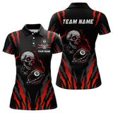 Maxcorners Personalized Skull Billiard Team Jerseys Billiard Shirts for Men Polo & 1/4 Zip Shirts LM283