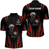 Maxcorners Personalized Skull Billiard Team Jerseys Billiard Shirts for Men Polo & 1/4 Zip Shirts LM283