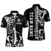 Maxcorners Custom Skull Bone 8 Ball Billiard Shirts for Men Billiard Team Jerseys Polo & 1/4 Zip Shirts MT1706