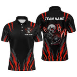 Maxcorners Skull Bowling Custom Men Bowling Polo & Quarter-Zip Bowling Team Jerseys LM243