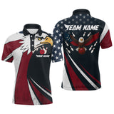 Maxcorners Eagel Bowling Custom Men Bowling Shirt Polo & Quarter-Zip Bowling Team Jerseys