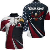 Maxcorners Eagel Bowling Custom Men Bowling Shirt Polo & Quarter-Zip Bowling Team Jerseys
