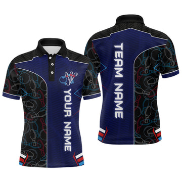 Maxcorners Bowling Jersey For Men Personalized Bowling Gifts For Men Bowling Team Shirts With Name Polo & 1/4 Zip