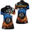 Maxcorners Custom Flame 8 Ball Billiard Shirts for Men Billiard Team Jerseys Polo & 1/4 Zip Shirts MT1706