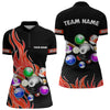 Maxcorners Custom Red Flame Billiard Shirts for Men Billiard Team Jerseys Polo & 1/4 Zip Shirts MT1706