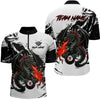 Maxcorners Custom Dragon Flame 8 Ball Billiard Shirts for Men Billiard Team Shirts Polo & 1/4 Zip Shirt LM1610