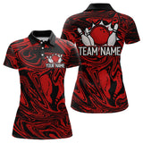 Maxcorners Custom Red Bowling Men Bowling Shirt Polo & Quarter-Zip Bowling Team Jerseys MT1706