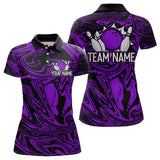 Maxcorners Custom Purple Bowling Men Bowling Shirt Polo & Quarter-Zip Bowling Team Jerseys MT1706