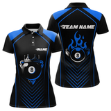 Maxcorners Customized Blue 8 Ball Pool Crown Men'S Billiard Shirts, Billiard Team Shirts Polo & 1/4 Zip Shirts