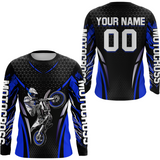 Maxcorners Custom Blue Motocross Shirts Racing Jersey UPF30+ Dirt Bike Jersey Kid Men Women LM2809